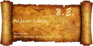 Mojzes Edvin névjegykártya